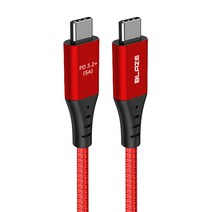 블레이즈 C to C 100W USB3.2 20Gbps 고속 충전 케이블 PD3.2, 3m, 레드, 1개