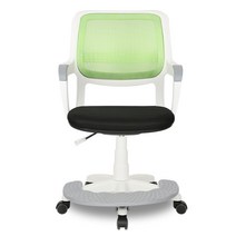 체어포커스 애플 메쉬체어 발받침대 의자 화이트바디 AM350_WH, 그린