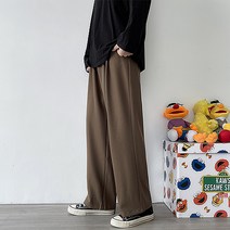 남성용 PDS패션 심플한 단색 일자핏 와이드 레그 바지