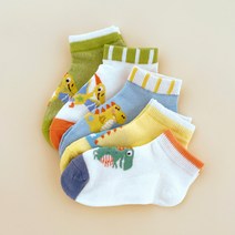 키즈데이 남아용 메쉬 다이노 양말 5종 세트