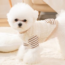 파스텔펫 반려동물 단가라 뽀글이 맨투맨, 아이보리