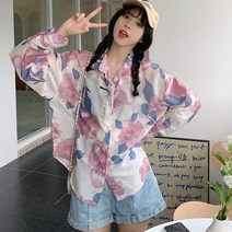 두봄 여성용 어썸 핑크꽃 셔츠