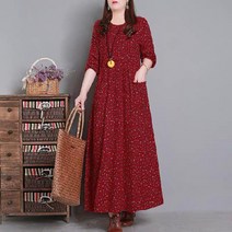 MA 빅사이즈 플로럴 빈티지 원피스