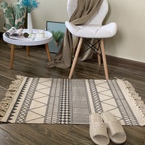 위더홈 블랙 앤 화이트 패턴 테마 카페트