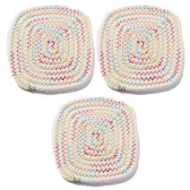 수제 로프 스퀘어 스네일 플레이스매트 3p, 레인보우