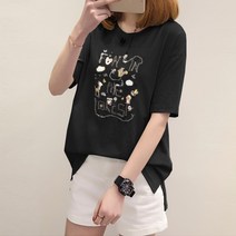 유니제이 여성용 랑스 프린팅 반팔 티셔츠