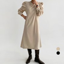 바블링브룩 여성용 피치 골덴 퍼프 롱 원피스