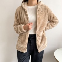 따스한 털 후리스 후드집업 점퍼