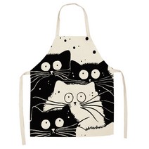 에이홉 냐옹 일러스트 앞치마 47 x 38 cm, IT-05, 1개