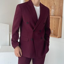 언탭트 남성용 여름 린넨 더블 수트 팬츠 세트