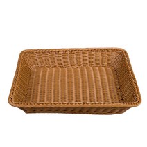등나무 라탄 디스플레이 직사각 트레이 40 x 30 x 8 cm, 브라운, 1개
