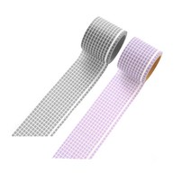 해피제이 두꺼운 모눈 체크 다꾸 마스킹 테이프 2종 세트, 회색, 보라, 1세트