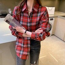 루나걸 레반 체크 셔츠