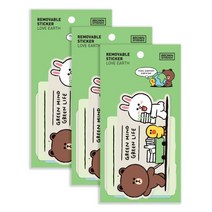라인프렌즈 모노폴리 리무버블 스티커 8종 세트, LOVE EARTH, 3세트