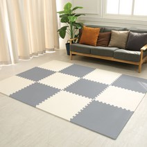 손할매 아동용 솔리드 안전 퍼즐매트 대형 60cm 2종 x 2p 세트, 1세트, 그레이, 아이보리