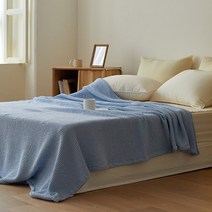 마틸라 마일드 모달 와플 사계절 피그먼트 이불, 베이비블루