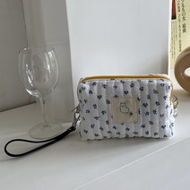 누빔 수납 화장품 파우치