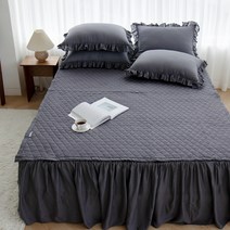 린튼 렌징사 모달 밴딩고정형 누빔 침대패드, 차콜