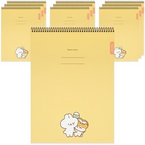 포포팬시 햄치 상철 스프링 노트, 옐로우, 10개