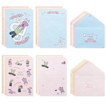 모노라이크 올리몰리 레터 편지지 32p + 봉투 16p 세트, 혼합색상, 1세트