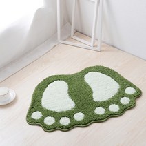 스타 발바닥 모양 욕실 발매트, 그린