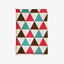 더해피 양면 방수 패턴 원단, 북유럽삼각 핑크