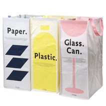 데일리라이크 타포린 분리수거함 05 Simply 60cm 3종 세트, 혼합색상, 1세트