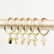 MEO 인테리어 커튼 집게링 걸이 고리 50mm, 골드, 20개