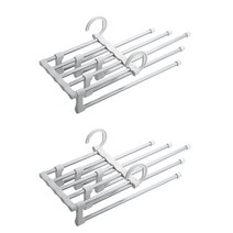 위드스타 5단 바지 정리 옷걸이, 화이트, 2개입