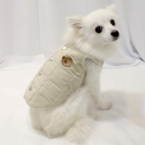 블랭크도그 강아지 깔깔이 조끼패딩, BEIGE