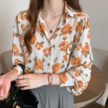 셀레네 여성용 플라워 포인트 블라우스