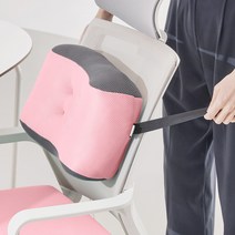 꾸멜 써포터 매쉬 등받이 허리쿠션, 핑크