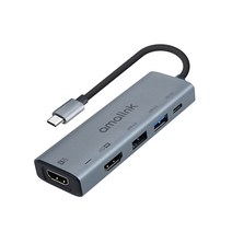 컴스 USB C to 듀얼 HDMI 컨버터 FW837, Gray
