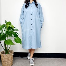 후니네 미루 임산부 데님 롱 셔츠원피스