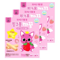 핑크퐁 까꿍 곡물 롤 과자 7p, 딸기 + 곡물 혼합맛, 3개