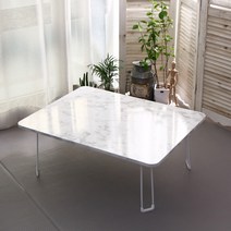 LPM 심플 라운드 접이식 테이블 800 x 600 mm, 비앙코마블