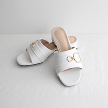 단골언니 여성용 캐롤리 D링 장식 뮬 슬리퍼 3cm