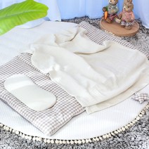 화모 사계절 낮잠 이불세트 분리형, 브라운