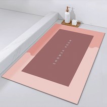 솔브리빙 직사각형 소프트 논슬립 욕실 화장실 빨아쓰는 규조토 발매트 물흡수, 핑크