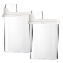 딩동펫 반려동물 투명 밀폐 사료통 2p, 화이트, 2.5L
