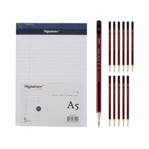 시그니처 리갈패드 A5 5p + 유니볼 연필 5B 12p, 화이트(리갈패드), 1세트