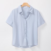 레몬소울 여성용 링링 스판 카라 반팔 셔츠