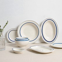 시라쿠스 메이플 best 8종 세트, 공기 + 대접 + 오벌볼 + 원형접시 15cm + 원형접시 17cm + 타원소스볼 + 파스타볼 + 피클접시, 1세트, 라인블루