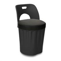 체어포커스 드럼스툴 고급쿠션 등받이형 DT-740, 블랙