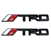 차량용 TRD 엠블럼 트렁크 포인트 금속 스티커 부착형 2p, 블랙