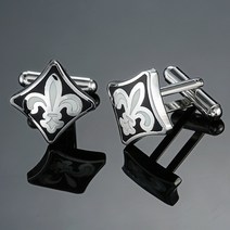 라온투유 남성용 커프스 버튼 커프스링크 03 흑백 꽃 cuf01 2p