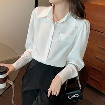 레몬소울 빅사이즈 세이 퍼프 카라 블라우스