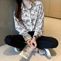 패션풀 에버 레터링 루즈핏 블라우스 26815