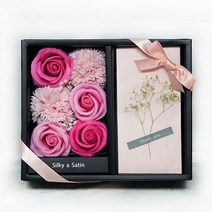 비누꽃 프리저브드 미니 플라워 용돈박스, 핑크