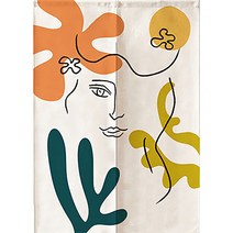 루비코코 라인 추상화 기하학 작은창문형 암막 짧은 원룸 가리개커튼